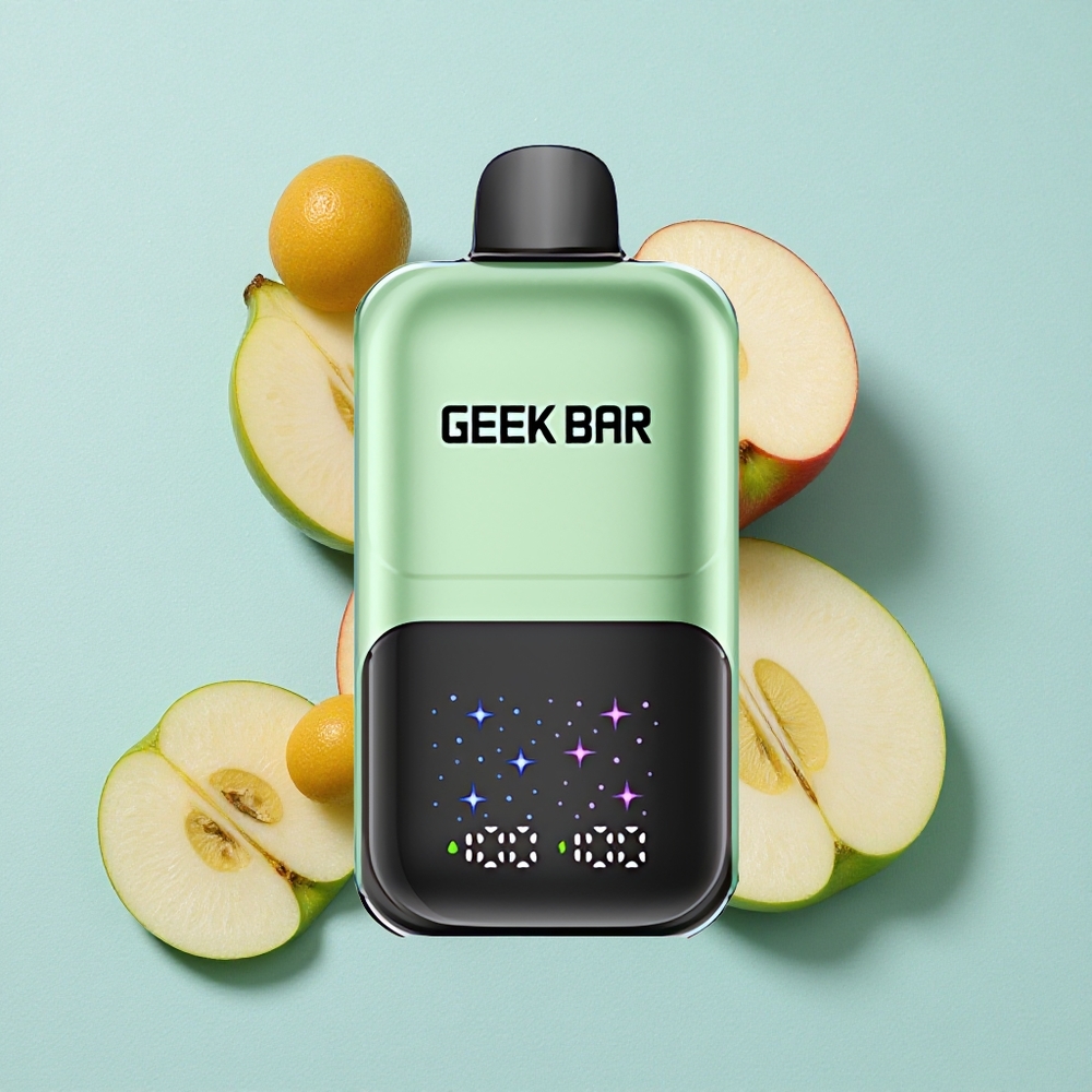 GEEK BAR 2GO 50000 Puffs Maçã Dupla A&B Tela Interativa Tanque Duplo Brasil vape