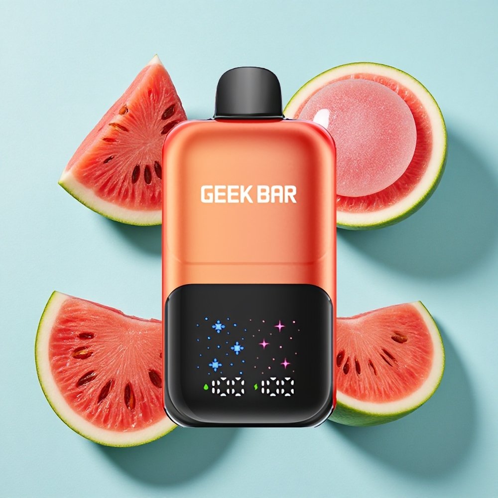 GEEK BAR 2GO 50000 Puffs Melancia Chiclete Gelado Tela Grande Interativa Bateria Recarregável Brasil vape