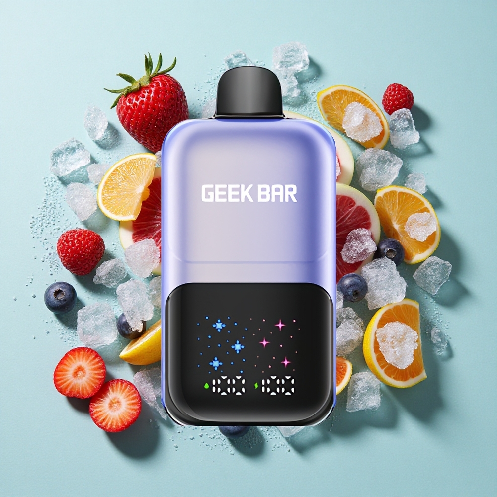 GEEK BAR 2GO 50000 Puffs Mixed Berries Ice Tela Interativa Grande e Bateria Recarregável Brasil vape