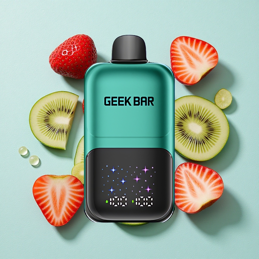 GEEK BAR 2GO 50000 Puffs Morango & Kiwi Tela Interativa e Bateria Recarregável Brasil vape