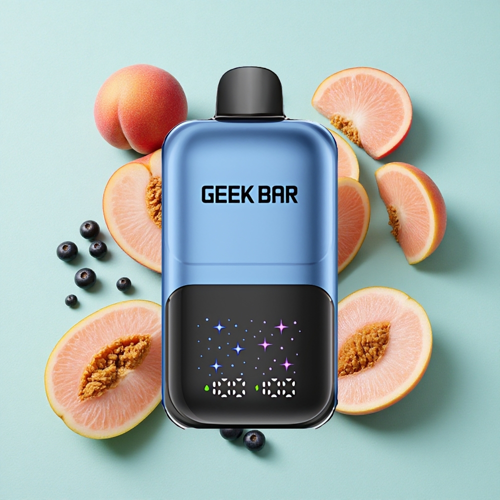 GEEK BAR 2GO 50000 Puffs Pêssego & Frutas Vermelhas Tela Interativa Bateria Recarregável Brasil vape