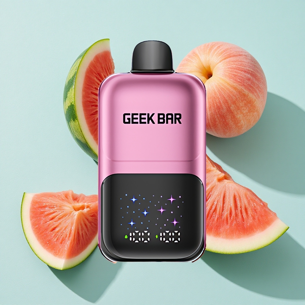 GEEK BAR 2GO 50000 Puffs Pêssego & Melancia Tela Interativa e Bateria Recarregável Brasil vape