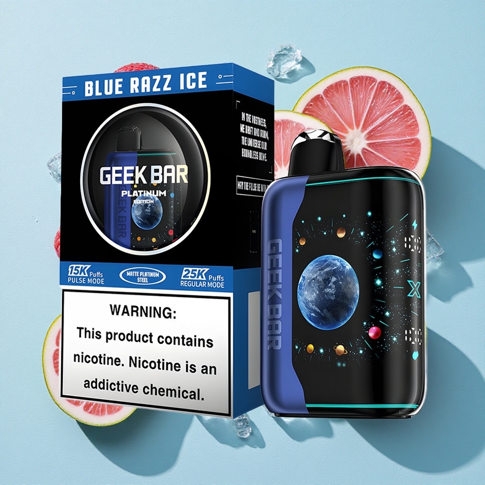 GEEK BAR Platinum Edition 25000 Puffs Mirtilo Framboesa Gelo 20mL E-Liquid 2% força de nicotina Brasil vape