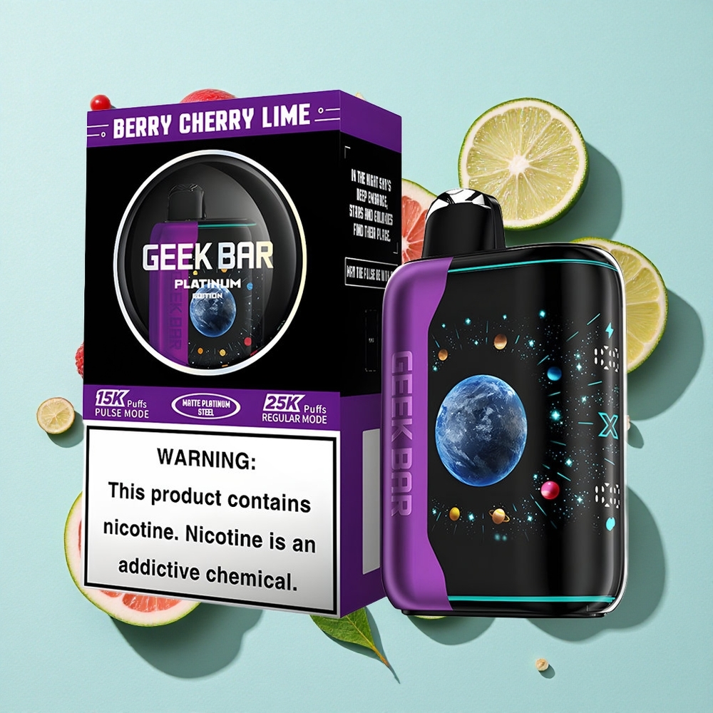 GEEK BAR Platinum Edition 25000 Sabores Frutas Vermelhas Cereja Lima Brasil vape