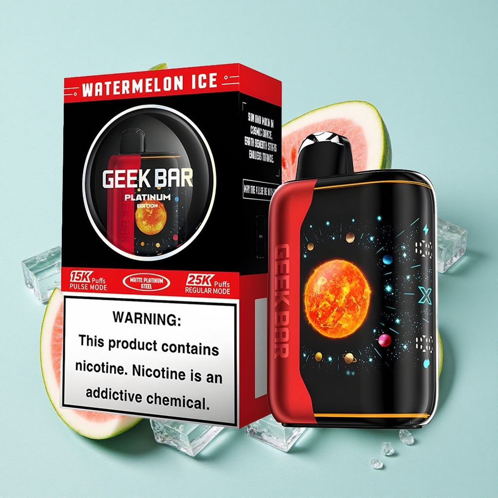 GEEK BAR Platinum Edition Até 25000 Puffs Com Modo Regular Melancia Gelada 20mL Brasil vape