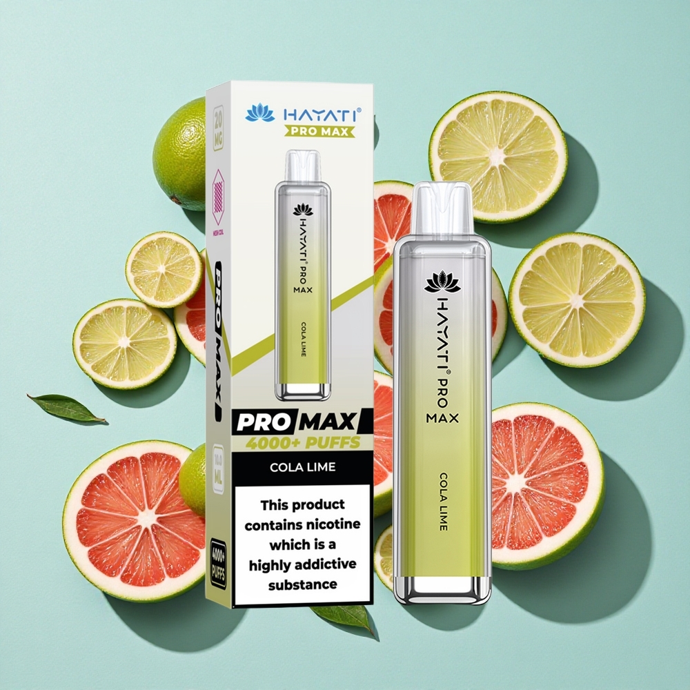 Hayati Pro Max 4000 Puffs Cola Limão Bateria Recarregável 1400mAh Brasil vape