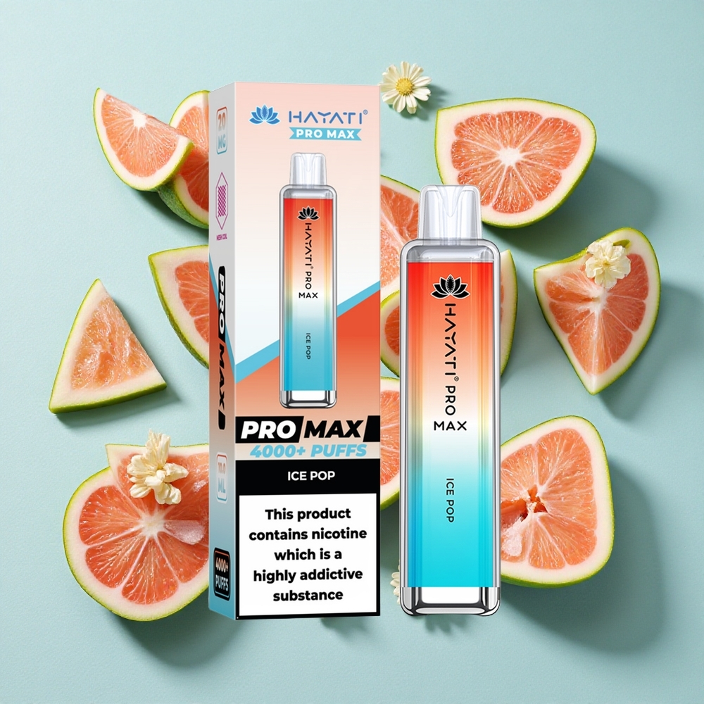 Hayati Pro Max 4000 Puffs Gelado Popsicle Bateria Recarregável 1400mAh Brasil vape