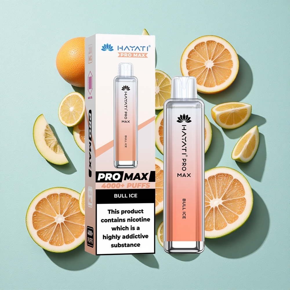 Hayati Pro Max 4000 Puffs Gelo Touro 2ml tanque com recarga automática de 10ml 1400mAh bateria recarregável Brasil vape