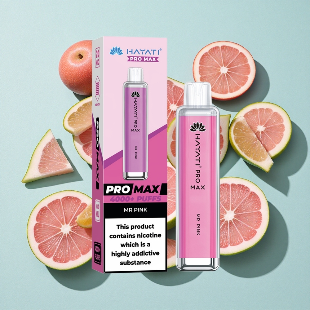 Hayati Pro Max 4000 Puffs Mr Rosa 2ml tanque com recarga automática de 10ml e bateria recarregável 1400mAh Brasil vape