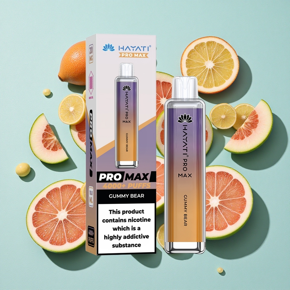 Hayati Pro Max 4000 Puffs Urso de Goma Bateria Recarregável 1400mAh Brasil vape