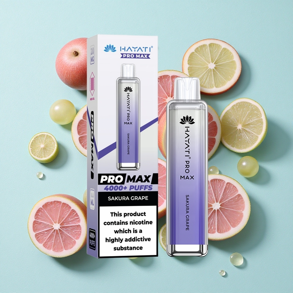 Hayati Pro Max 4000 Puffs Uva Sauqueira com Bateria Recarregável e Resistência Dual 1.1 Ohm Mesh Brasil vape