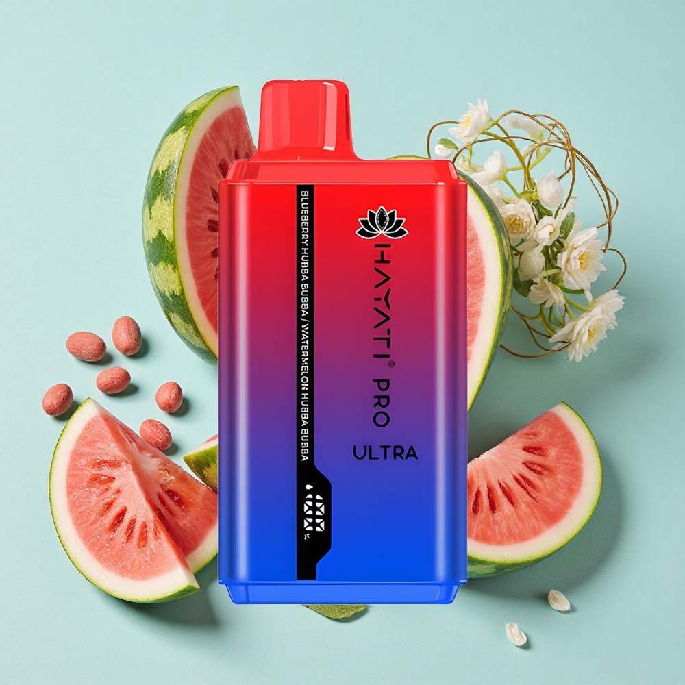 Hayati Pro Ultra 15000 Puffs 2 12ml Capacidade de Líquido Mirtilo Chiclete Hubba Bubba Brasil vape