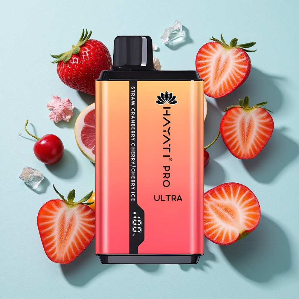 Hayati Pro Ultra 15000 Puffs 2 12ml Morango Cranberry Cereja-Gelo Brasil vape