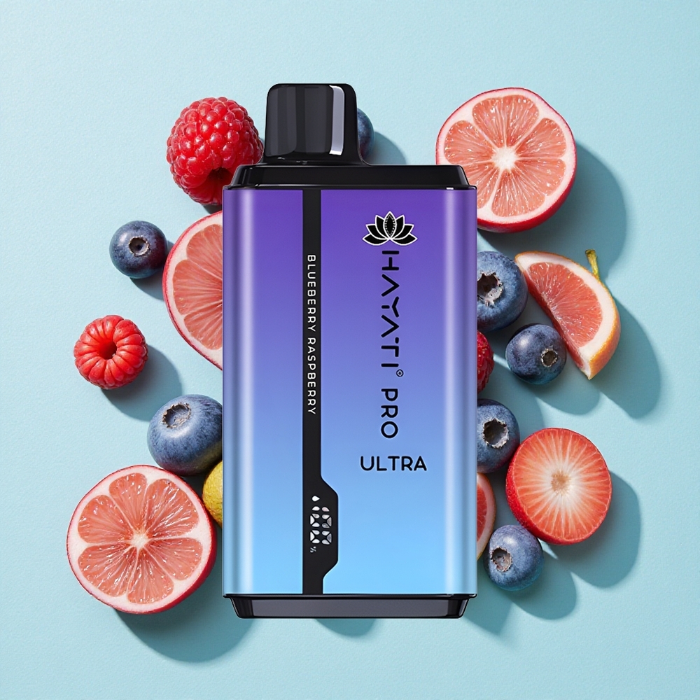 Hayati Pro Ultra 15000 Puffs Capacidade de E-Líquido 2 12ml Mirtilo Framboesa Brasil vape