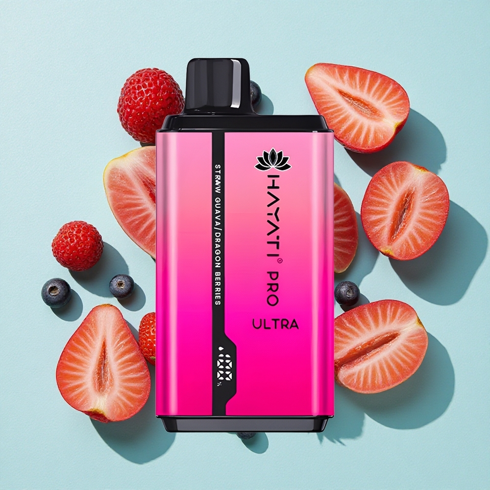 Hayati Pro Ultra 15000 Puffs Morango Goiaba 2 12ml Brasil vape