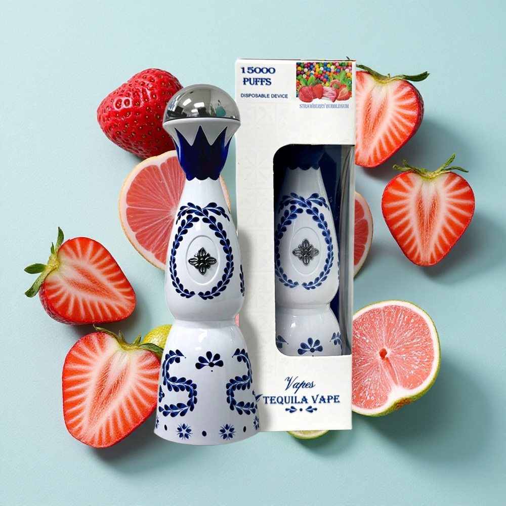 HUMO Azul 15000 Puffs Morango Chiclete Borbulhante com Tanque Pré-carregado de 20mL e Bateria Recarregável USB-C de 500mAh Brasil vape