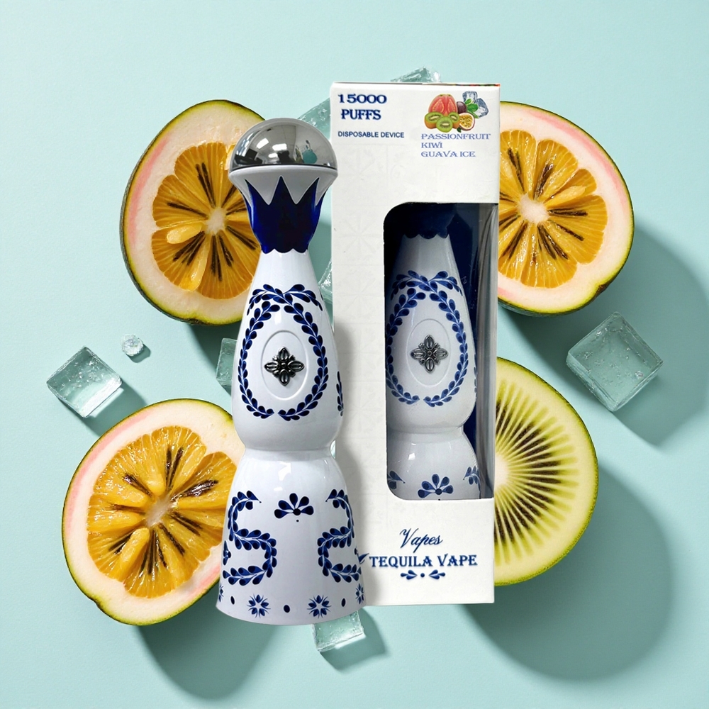 HUMO Azul 15000 Puffs Sabor Maracujá Kiwi Goiaba Gelo com Tanque de E-líquido Pré-carregado 20mL Brasil vape