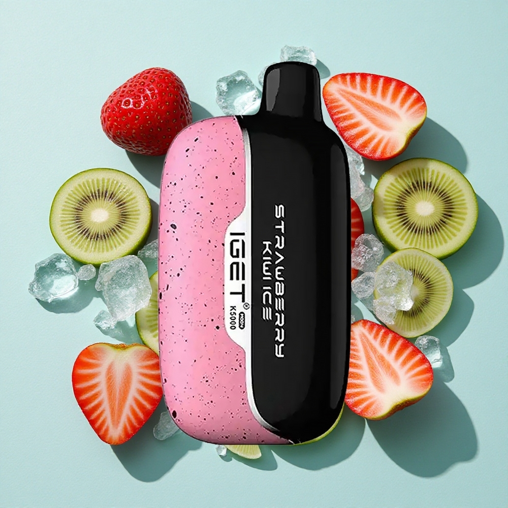 IGET Moon K5000 Puffs Morango Kiwi Gelo com Peso Líquido de 81.5 g e Até 5000 Puffs Brasil vape