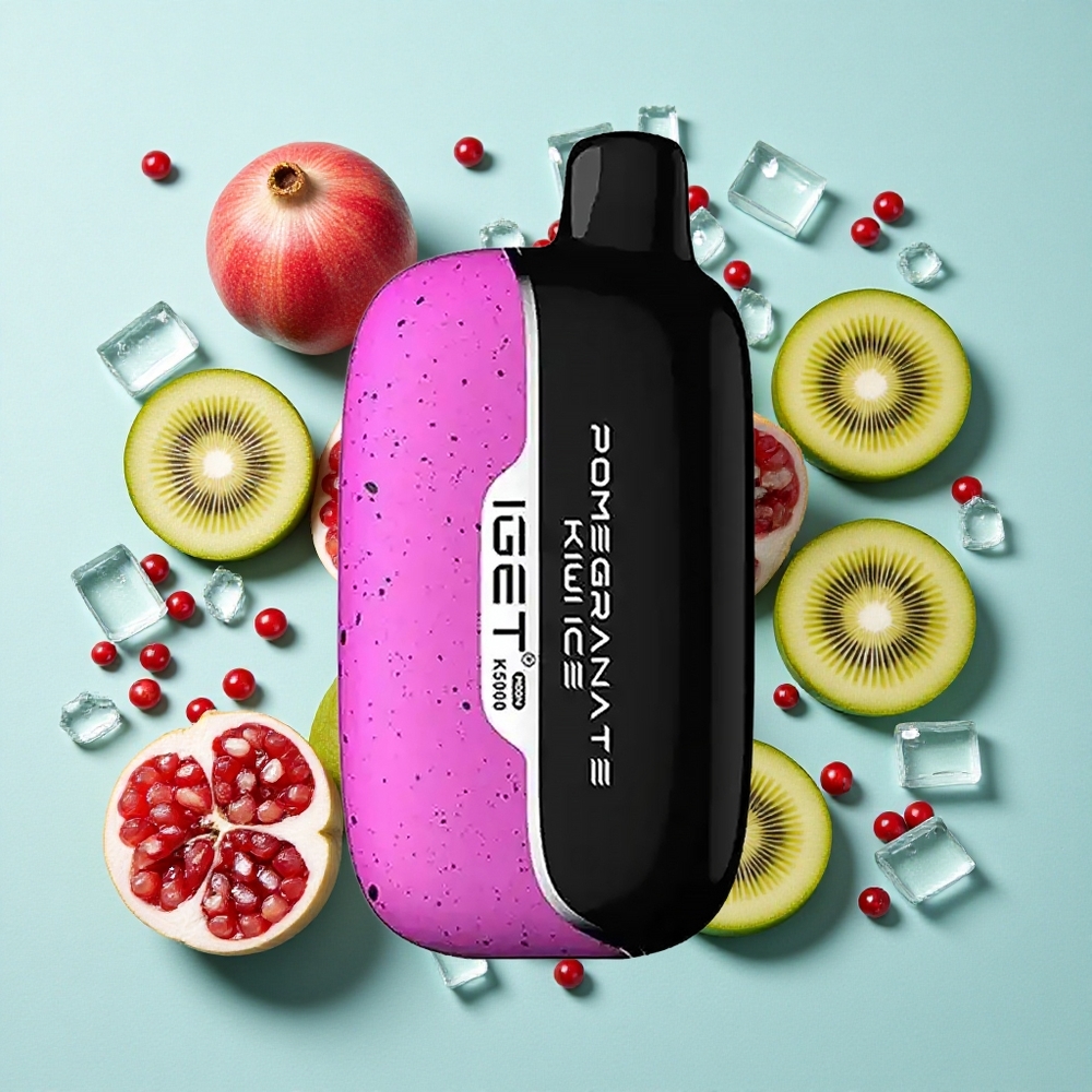 IGET Moon K5000 Puffs Romã Kiwi Gelo Peso Líquido: 81.5 g Tamanho: 49.5x25.3x99.4 mm Brasil vape