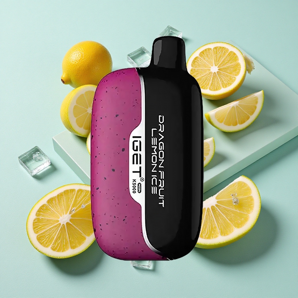 IGET Moon K5000 Puffs Sabor Pitaya Limão Gelo Peso Líquido: 81.5 g Tamanho: 49.5x25.3x99.4 mm Brasil vape