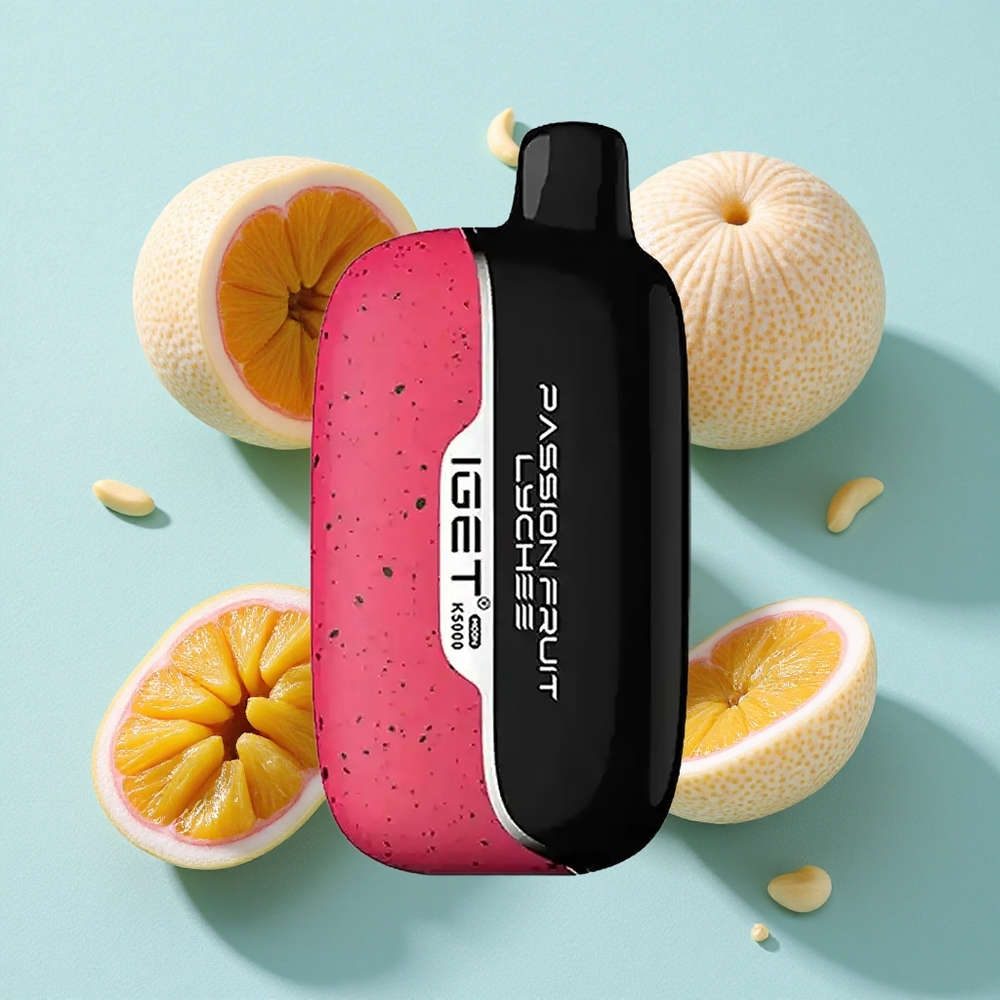 IGET Moon K5000 Puffs Vape Sabor Maracujá Lichia Peso Líquido: 81.5 g Tamanho: 49.5x25.3x99.4 mm Brasil vape