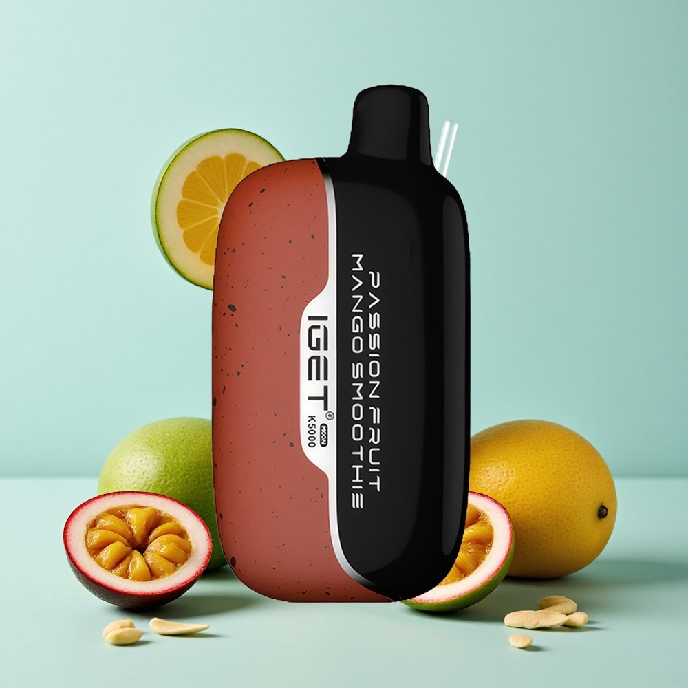IGET Moon K5000 Puffs Vape Smoothie de Maracujá e Manga Peso Líquido: 81.5 g Tamanho: 49.5x25.3x99.4 mm Brasil vape