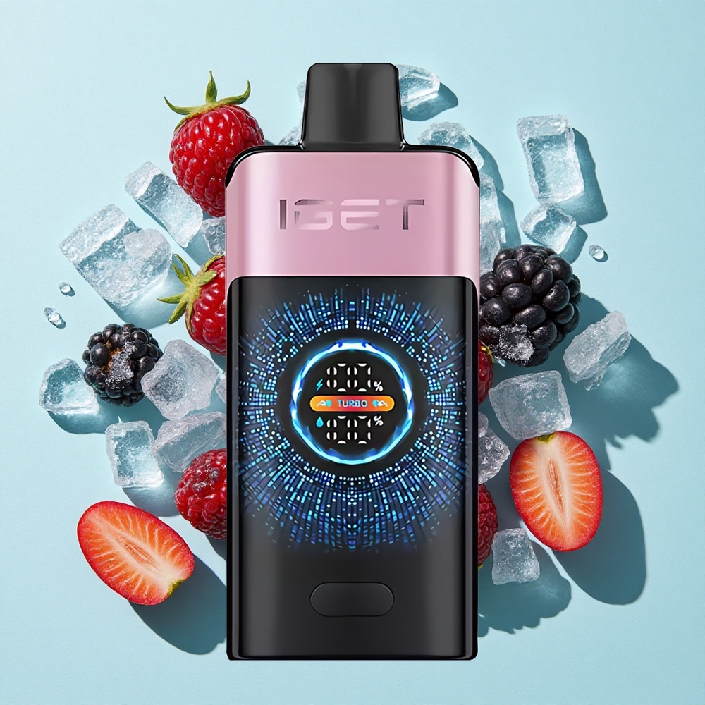 IGET ONE 12000 Puffs Blackberry Ice Modo Regular 12000 Puffs Tela Curva Colorida Brasil vape