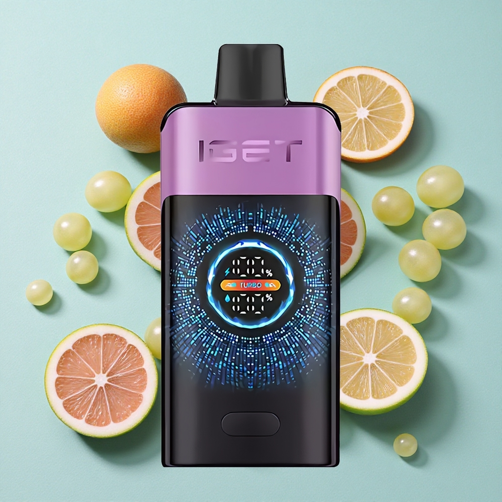 IGET ONE 12000 Puffs Descartável Vape Uva Chupa Chups Modo Regular 12000 Puffs Tela Colorida Curvada Grande Brasil vape