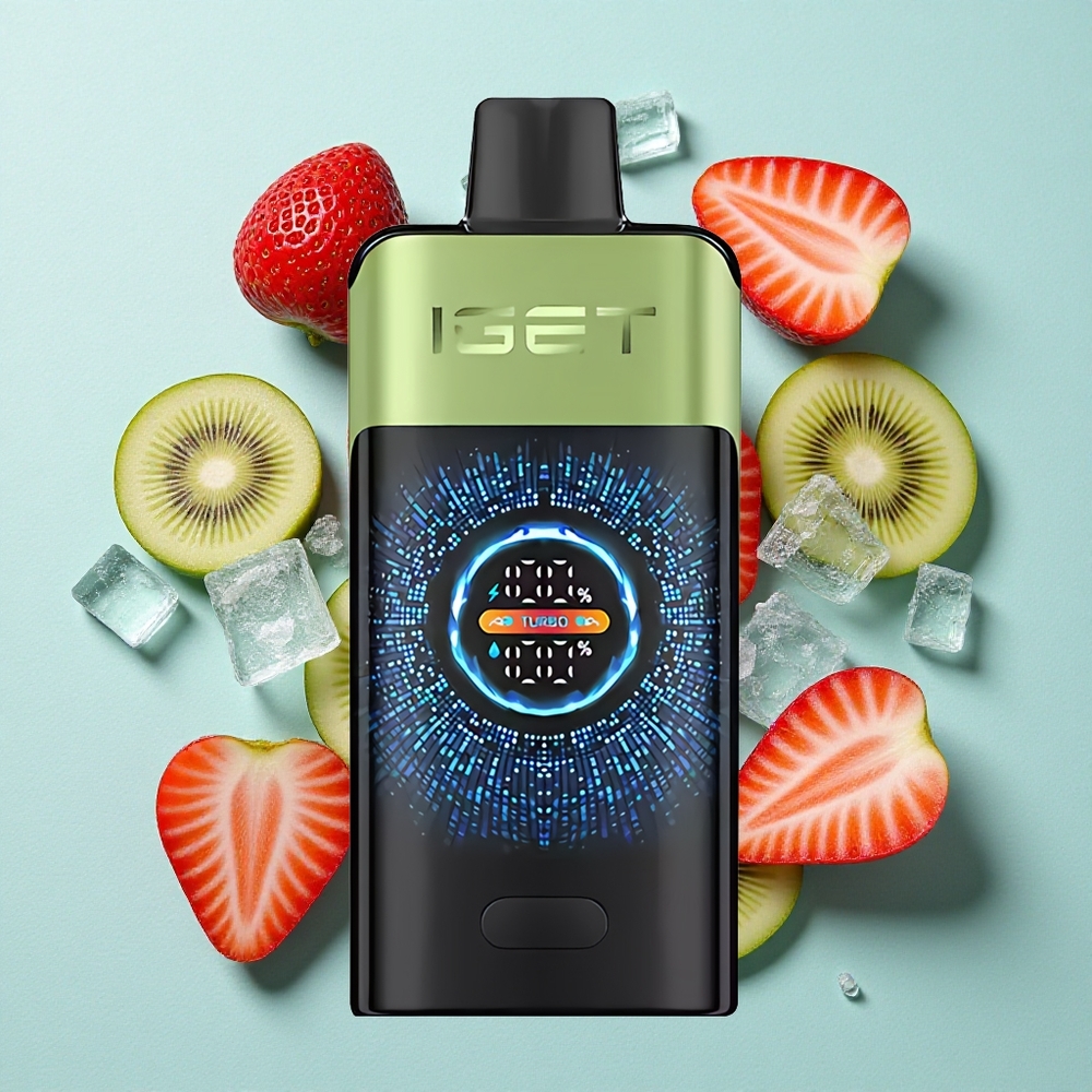 IGET ONE 12000 Puffs Morango Kiwi Gelado Tela Colorida Curvada Grande Brasil vape