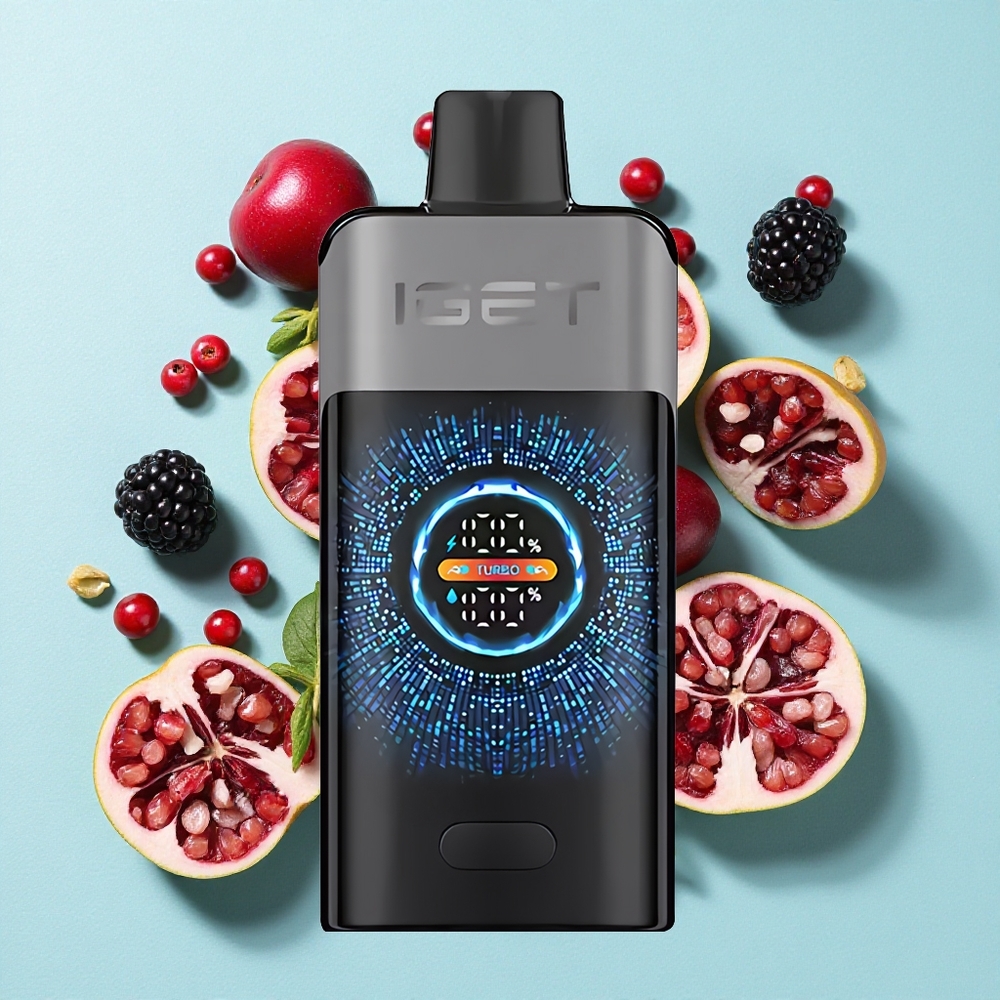 IGET ONE 12000 Puffs Vape descartável Blackberry Cereja Romã 2700 mAh Bateria Tela Colorida Curva Grande Brasil vape