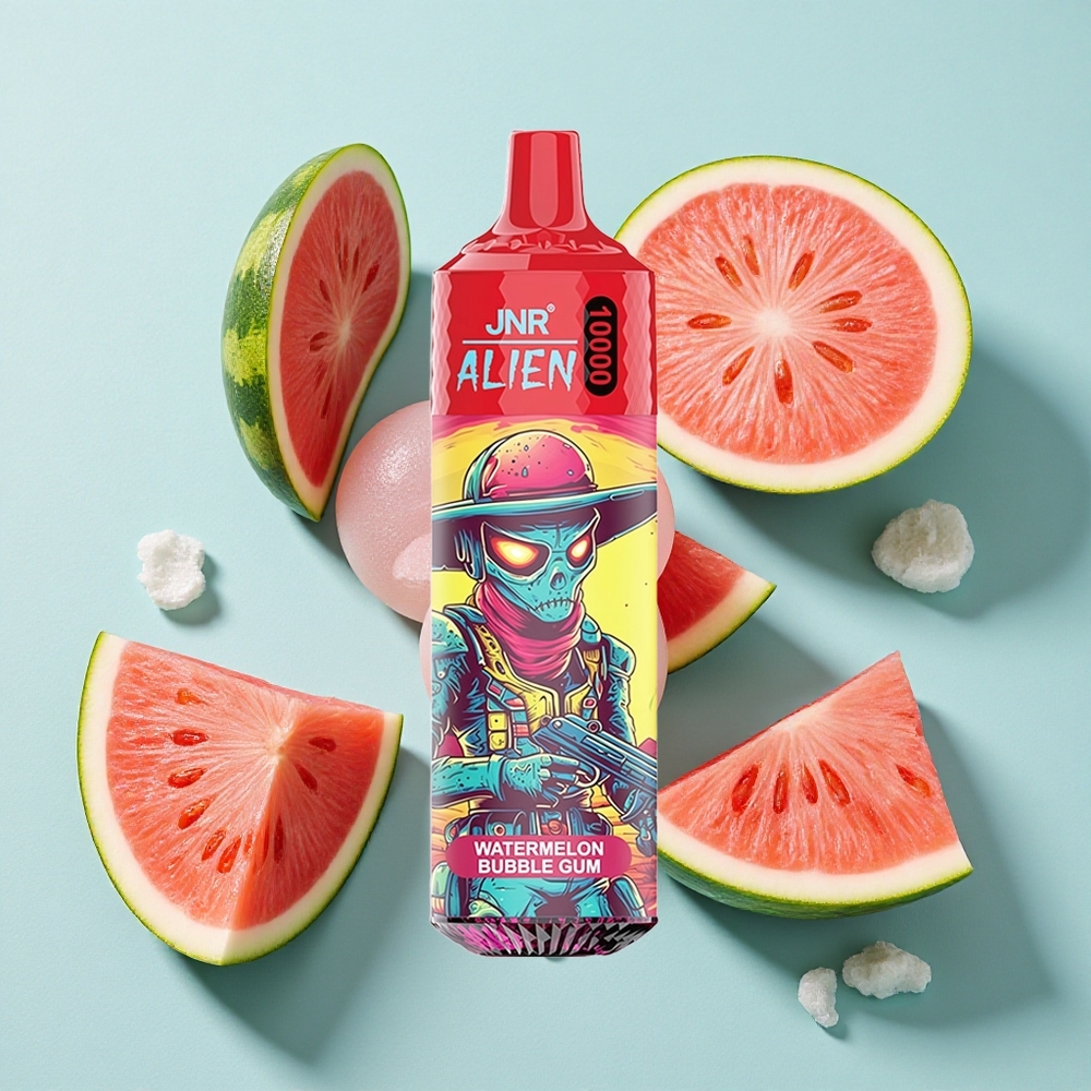 JNR Alien 10000 Puffs 20ml E-líquido Chiclete de Melancia LED (RGB) Brasil vape