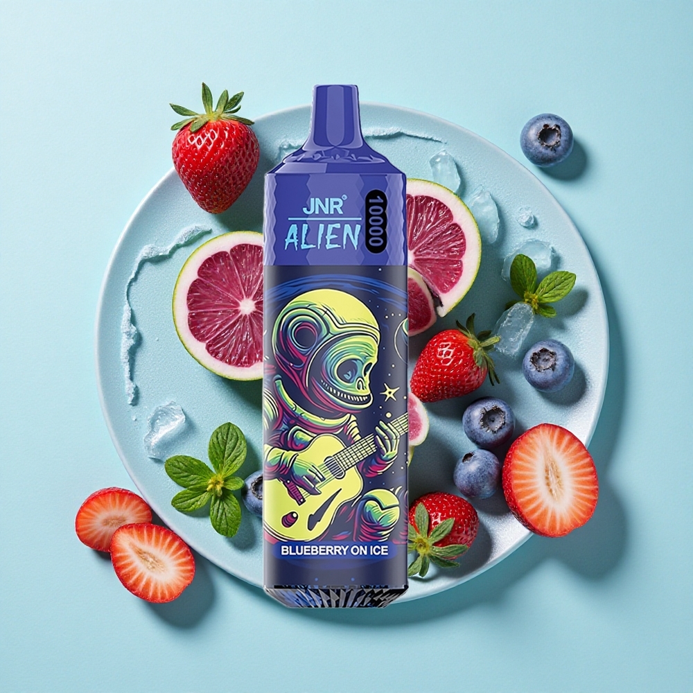 JNR Alien 10000 Puffs 20ml E-líquido Mirtilo no Gelo Tipo-C Carga Rápida Brasil vape