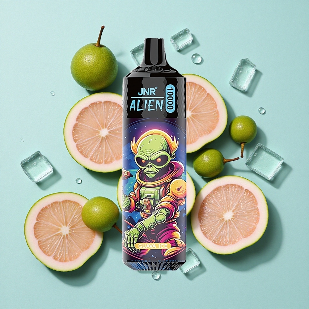 JNR Alien 10000 Puffs 850mAh Bateria Guava Gelo LED (RGB) Brasil vape