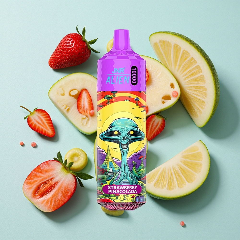 JNR Alien 10000 Puffs 850mAh Bateria LED (RGB) Pina Colada de Morango Brasil vape