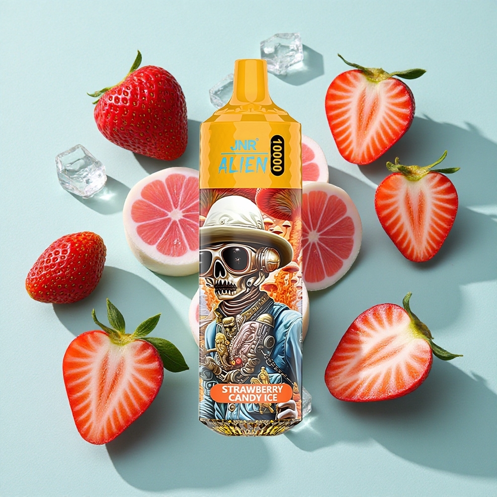 JNR Alien 10000 Puffs 850mAh Capacidade da Bateria 20ml E-líquido Doce de Morango Gelado Brasil vape