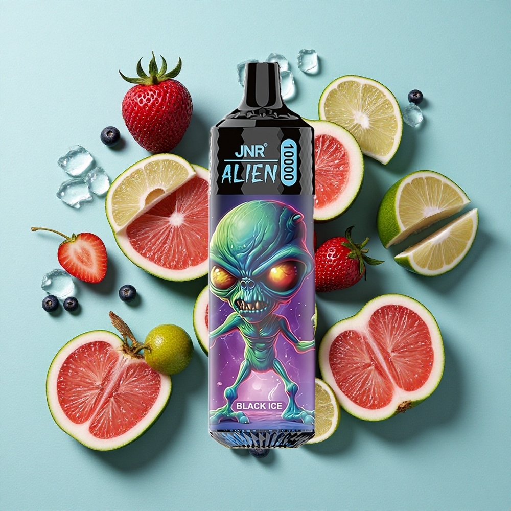 JNR Alien 10000 Puffs Capacidade da Bateria 850mAh LED (RGB) Gelo Preto Brasil vape