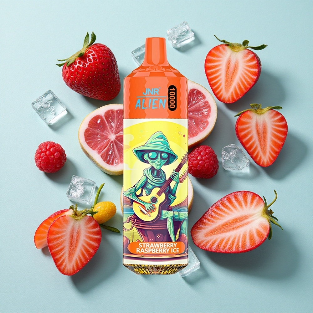 JNR Alien 10000 Puffs Morango Framboesa Gelo 850mAh Tipo-C Brasil vape