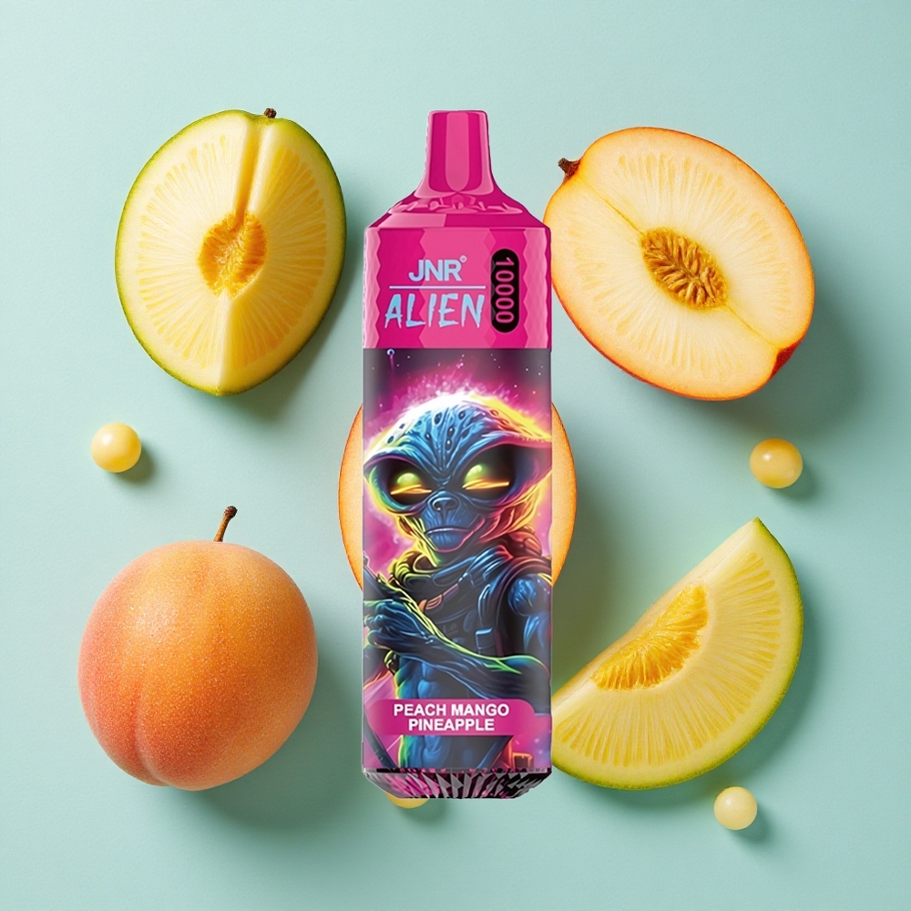JNR Alien 10000 Puffs Pêssego Manga Abacaxi com 850mAh de Capacidade da Bateria e Design Esportivo Brasil vape