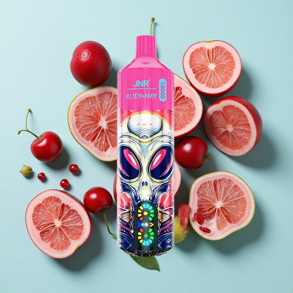 JNR Alien Max 18000 Puffs Cereja Frutas Silvestres Tela LED Inteligente e Bateria de 850mAh Brasil vape