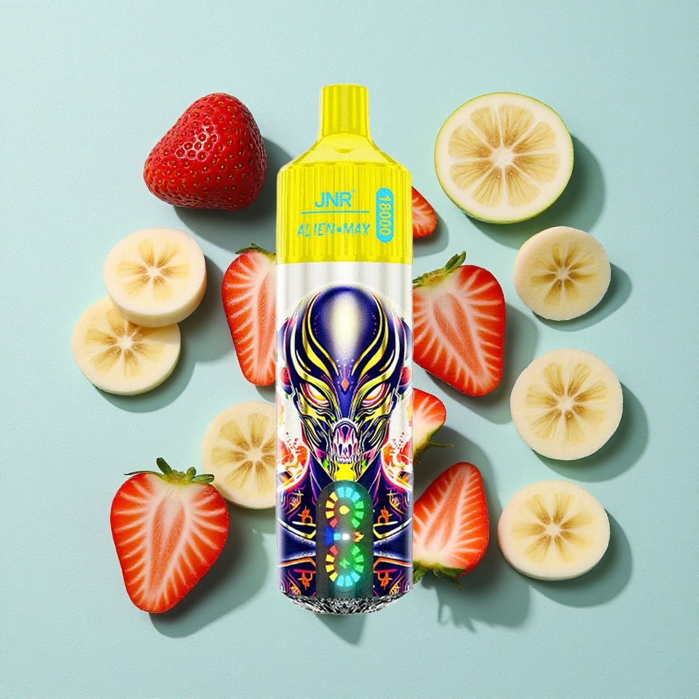 JNR Alien Max 18000 Puffs Morango Banana Tela LED Inteligente e Bateria de 850mAh Brasil vape