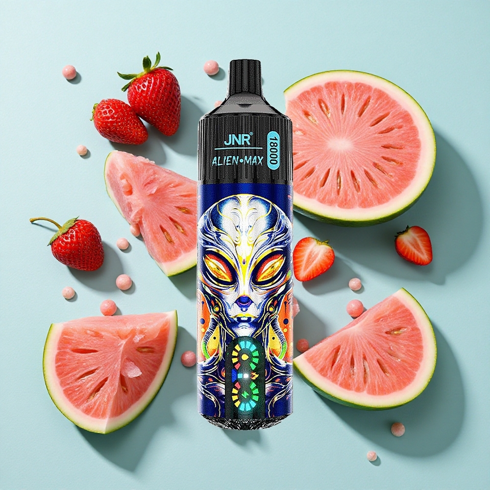 JNR Alien Max 18000 Puffs Morango Melancia Chiclete Dual Mesh Coil & Dual Núcleo 28ml E-liquid Brasil vape
