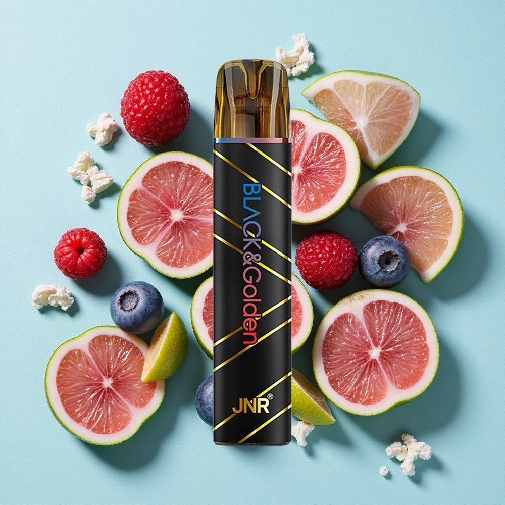 JNR Black&Golden 800 Puffs Mirtilo Framboesa Azeda 2ml TPD certificação Brasil vape