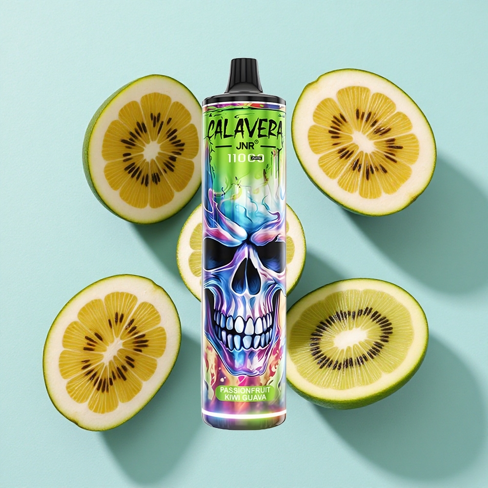 JNR Calavera 11000 Puffs Maracujá Kiwi Goiaba Porta de Carregamento Type-C 21ml Capacidade de E-Líquido Brasil vape