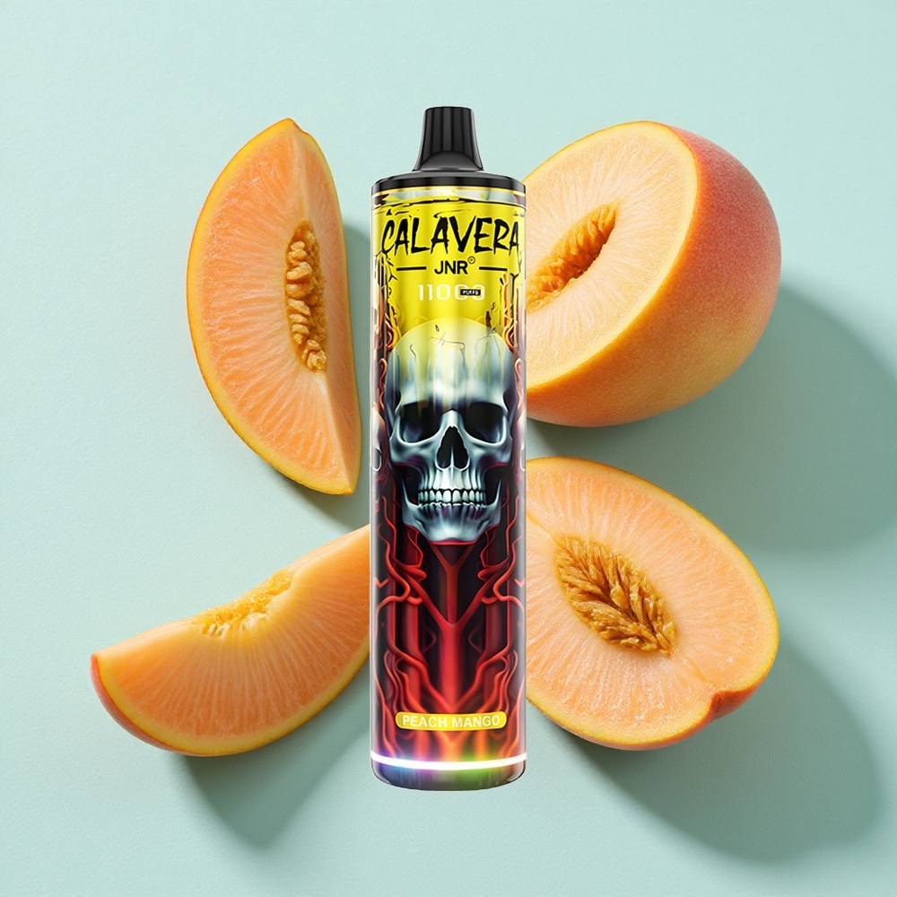 JNR Calavera 11000 Puffs Pêssego Manga Porta de carregamento Type-C Capacidade da bateria 850 mAh Brasil vape