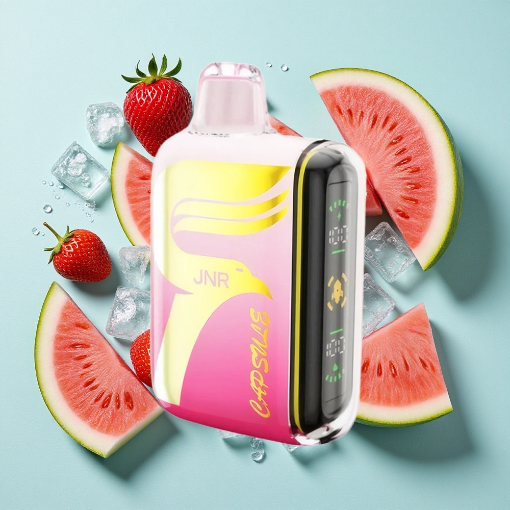 JNR Capsule 15000 Puffs Morango Melancia Gelo Com Capacidade de Bateria de 850mAh e Tipo de Bobina Dual Mesh Coil Brasil vape
