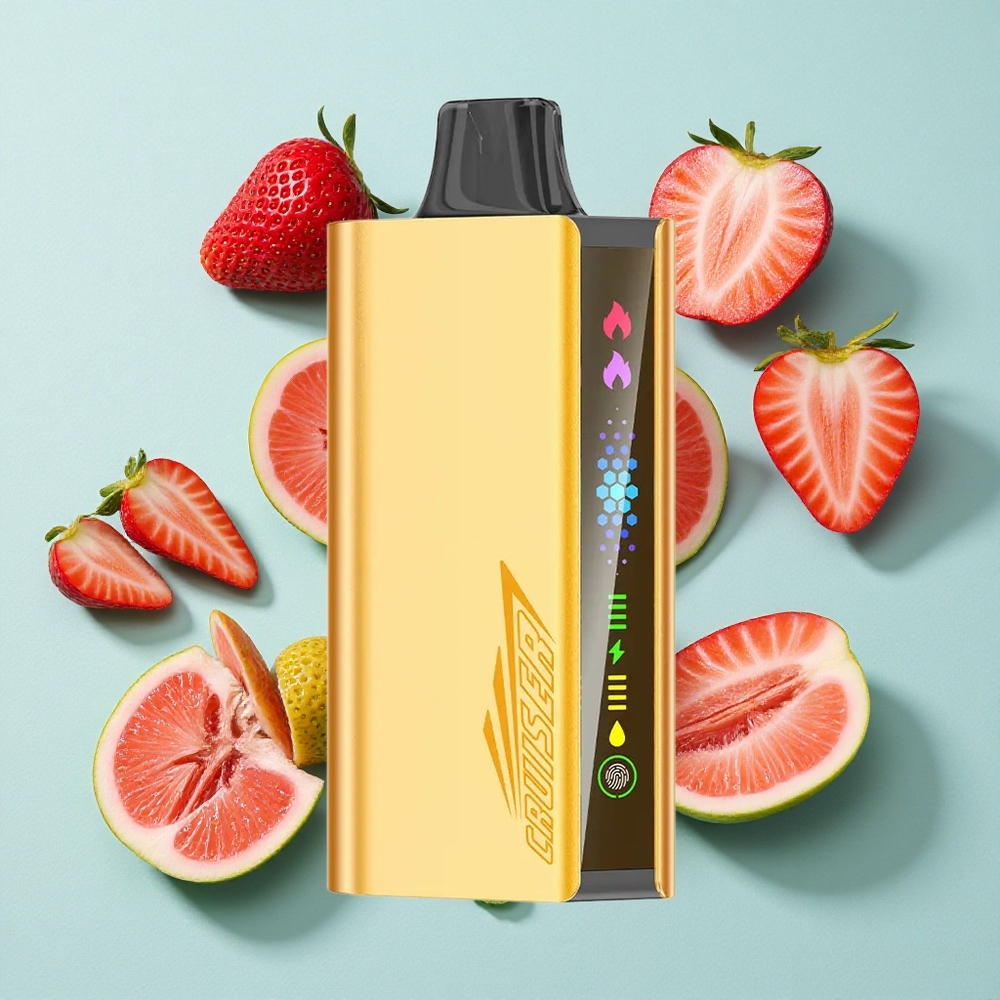 JNR Cruiser 12000 Puffs Chupa Chups Morango Bateria Embarcada 3500 mAh Corpo de Alumínio Totalmente Metálico Brasil vape