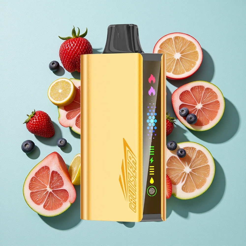 JNR Cruiser 12000 Puffs Frutas Vermelhas Misturadas Bateria Embarcada 3500 mAh Corpo de Alumínio Totalmente Metálico Brasil vape