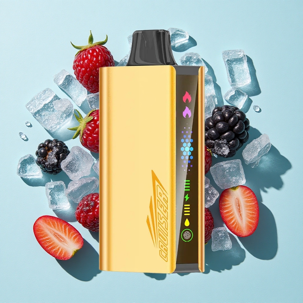 JNR Cruiser 12000 Puffs Gelo de Amora-Preta com Bateria Incorporada de 3500 mAh e Corpo em Alumínio Totalmente Metálico Brasil vape