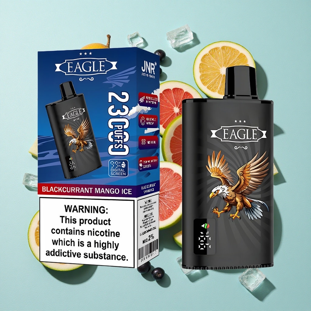 JNR EAGLE Smart 23000 Puffs Blackcurrant Manga Gelo Tela Digital Bobina Mesh 1.0ohm Brasil vape
