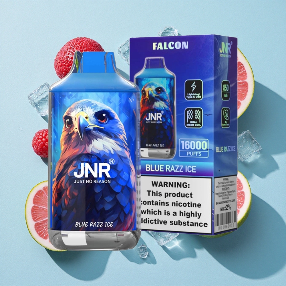 JNR Falcon 16000 Puffs 22ml Manga Dupla Blue Razz Ice Brasil vape